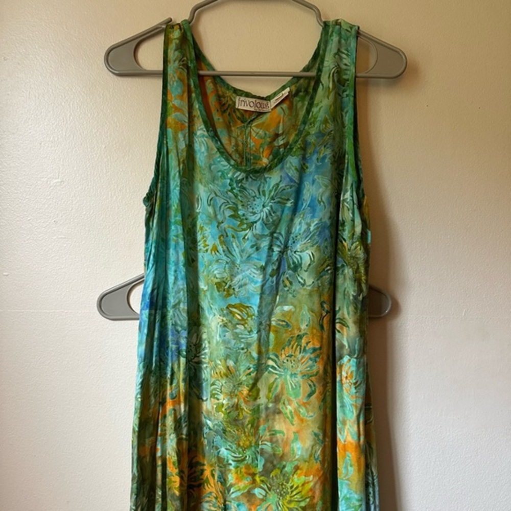Green Blue Orange Floral Earthy Nature Fairy Dress ~Host Pick~